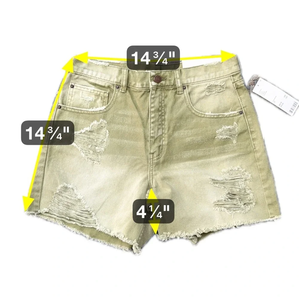 NWT BDG Dropped Waist Destroy Short Moss Green 27 Olive‎ Army